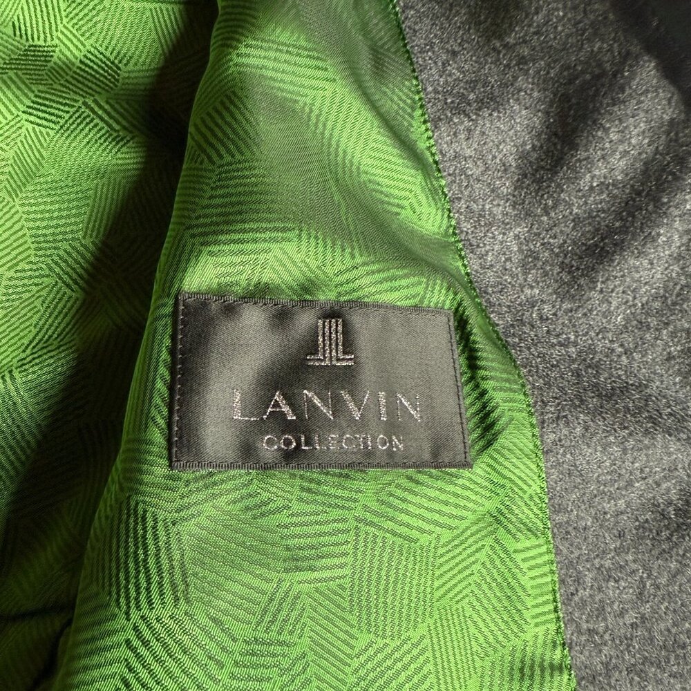 Lanvin Collection Quilted Grey Wool Vest - Size 50 (M/L) -  Made in Japan - Picture 8 of 9
